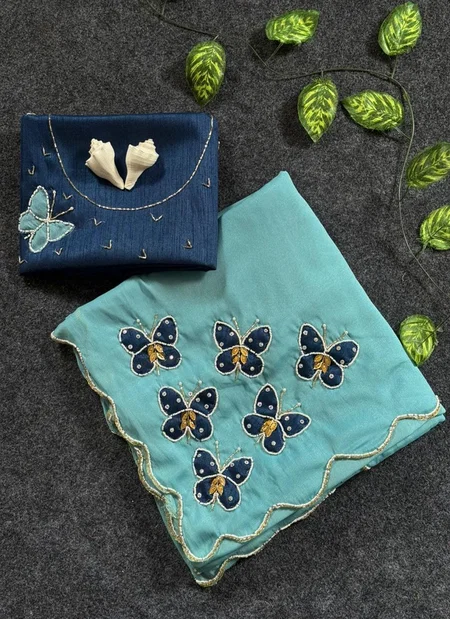 Tew Star Georgette With Handwork Saree Collections